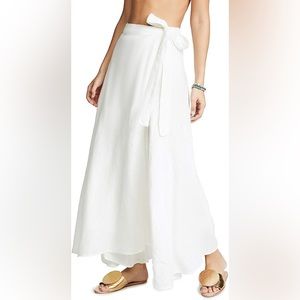 Vitamin A Positano Linen Wrap Maxi Skirt Medium NWOT
